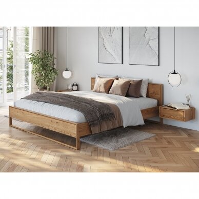 Spintelė prie lovos, natūralaus ąžuolo, 19x50x35 cm 1