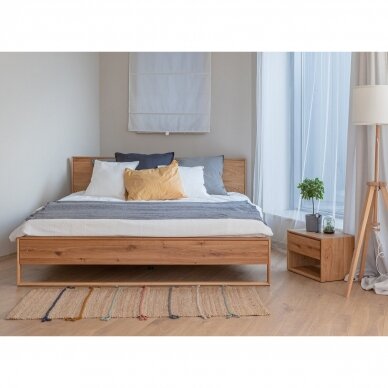 Spintelė prie lovos, natūralaus ąžuolo, 35x50x35 cm 8